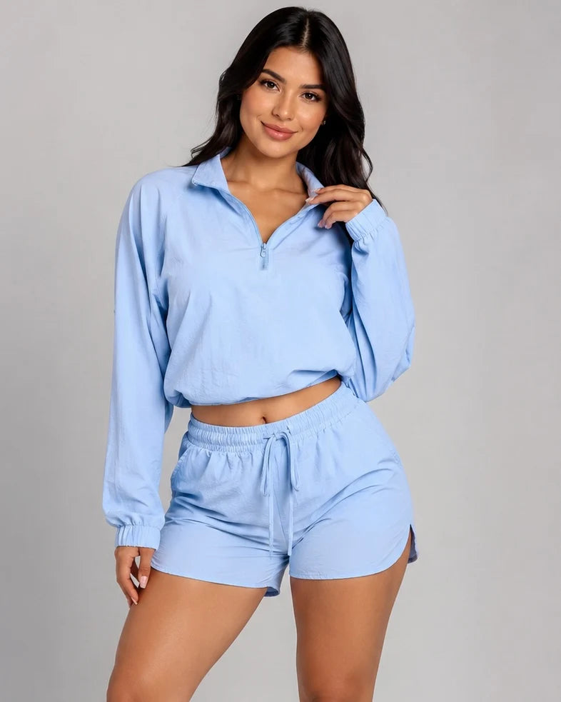 Conjunto Deportivo Mujer de 2 Piezas: Chaqueta y Short
