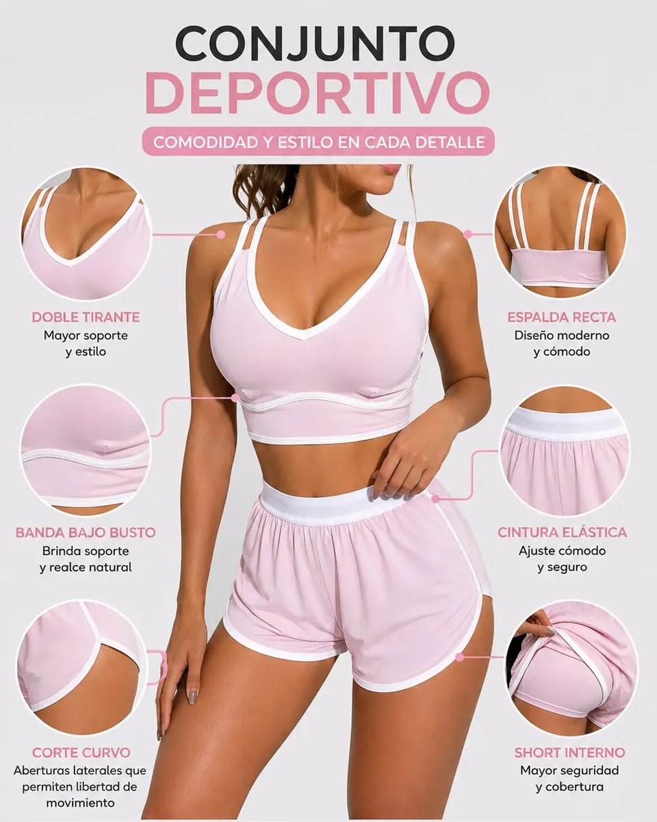Conjunto Deportivo Mujer Short y Top