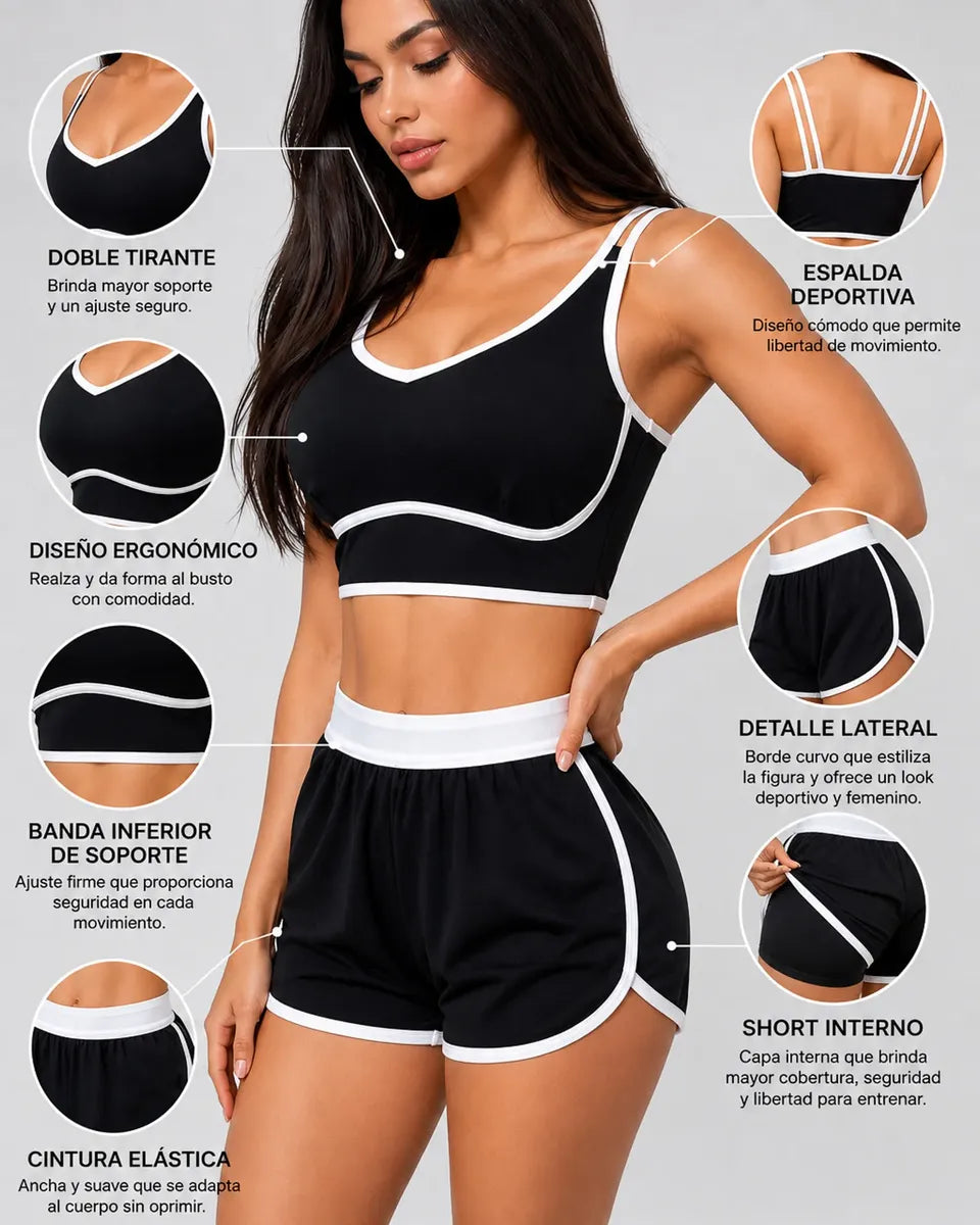 Conjunto Deportivo Mujer Short y Top