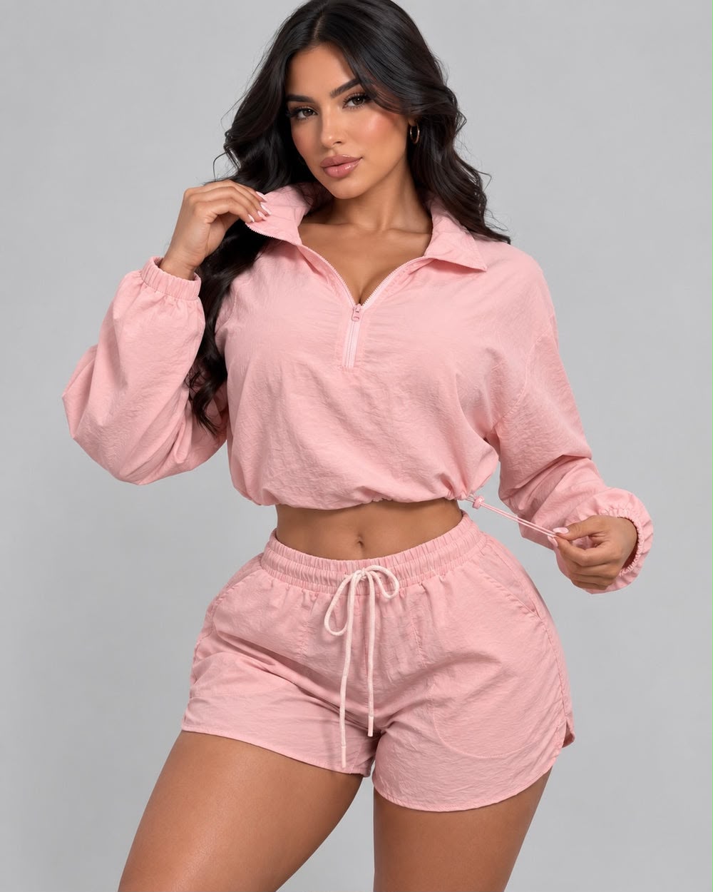 Conjunto Deportivo Mujer de 2 Piezas: Chaqueta y Short