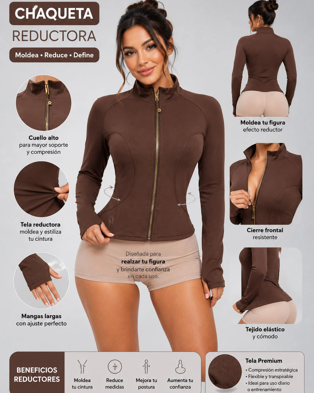Chaqueta Deportiva Mujer con Cierre – Calce Ajustado
