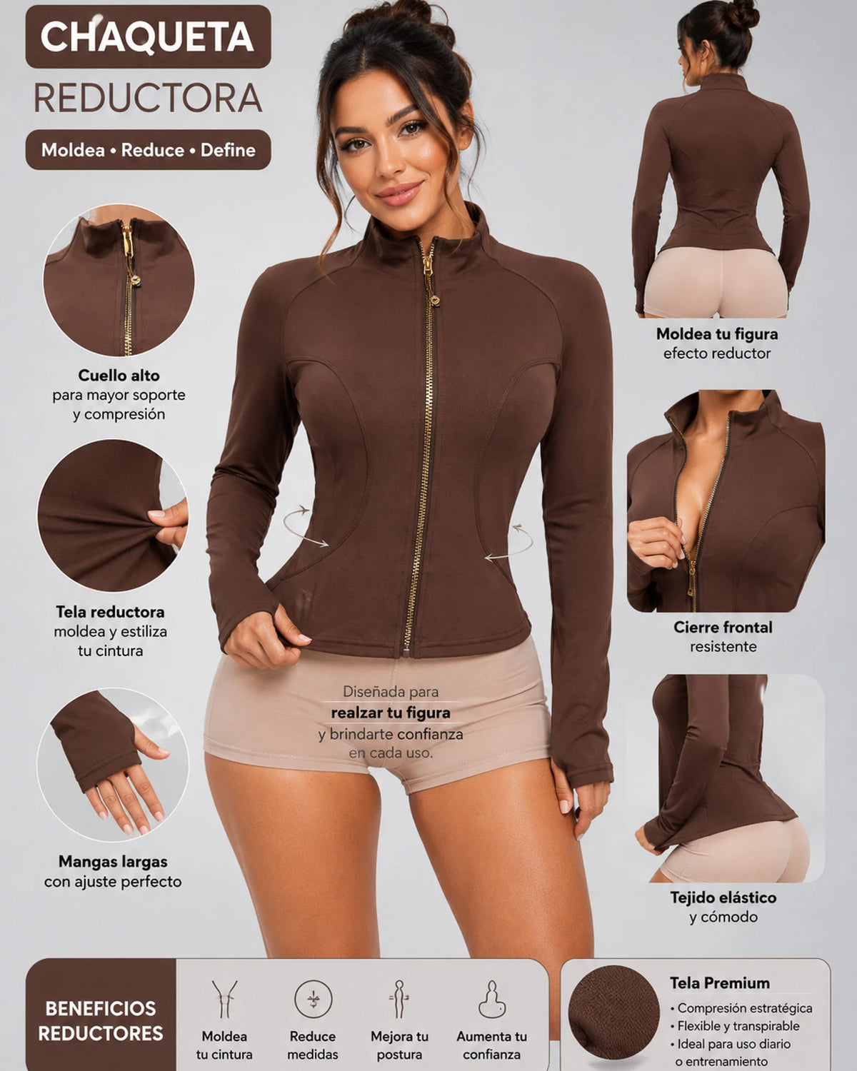 Chaqueta Deportiva Mujer con Cierre – Calce Ajustado